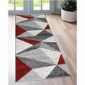 Lbaiet Yaritza Geometric 5 x 7 ft. Rectangle Area Rug Red White & Gray CH866R57